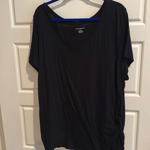 Like new Lane Bryant black tee with shirted side detail
